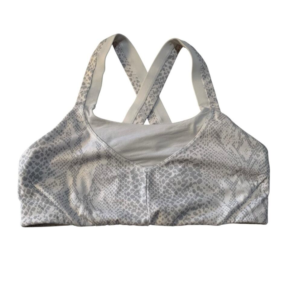 Lululemon size 8 medium White and Gray Patterned Sports Bra unpadded snake